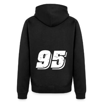 Symbole numérique 95 - Veste à capuche bio Premium Unisexe - noir - Dos - Nico (187cm)