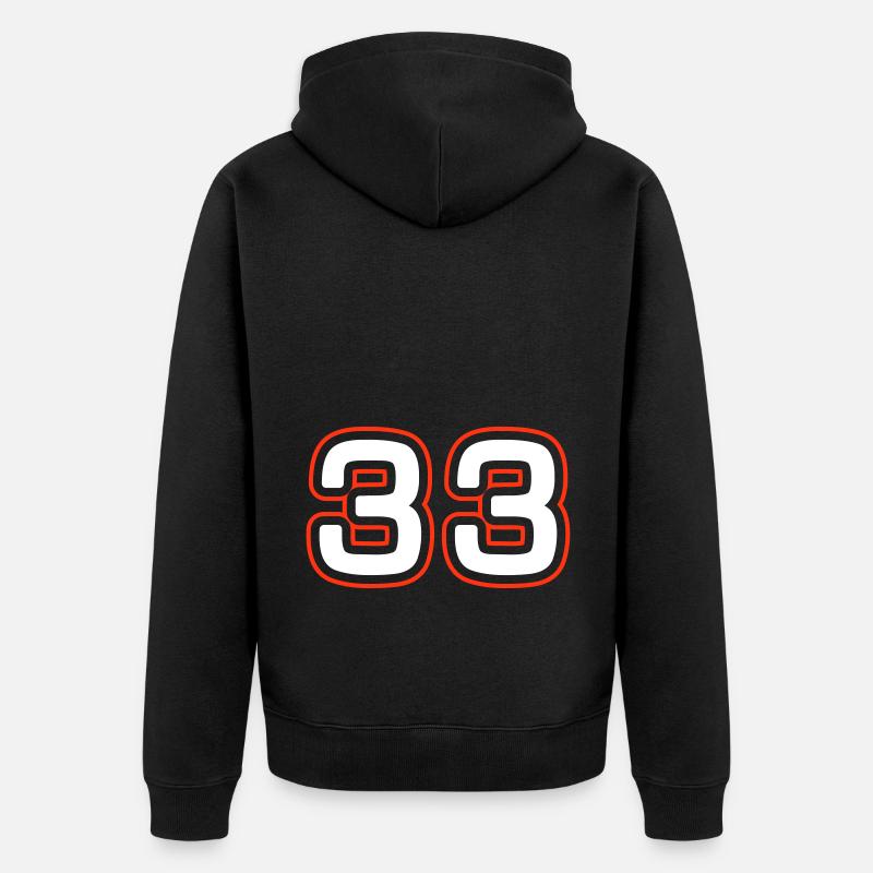 33 Symbole numérique - Veste à capuche bio Premium Unisexe - noir