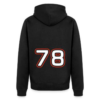 78 number symbol - Unisex Premium Organic Zip Hoodie - black - Back - Nico (187cm)