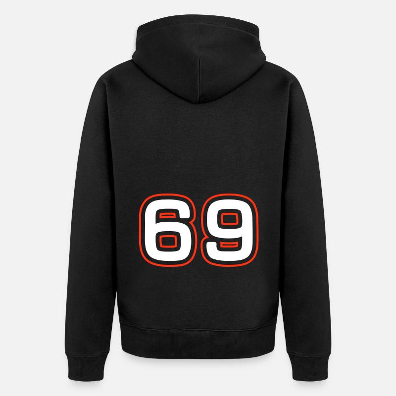 Symbole numérique 69 - Veste à capuche bio Premium Unisexe - noir