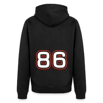 86 number symbol - Unisex Premium Organic Zip Hoodie - black - Back - Nico (187cm)