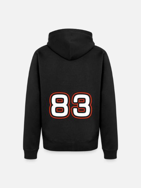 83 Symbole numérique - Veste à capuche bio Premium Unisexe - noir