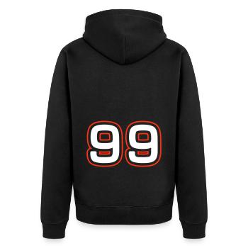 Symbole numérique 99 - Veste à capuche bio Premium Unisexe - noir - Dos - Nico (187cm)