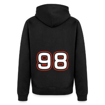 Symbole numérique 98 - Veste à capuche bio Premium Unisexe - noir - Dos - Nico (187cm)