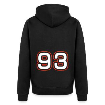 93 Symbole numérique - Veste à capuche bio Premium Unisexe - noir - Dos - Nico (187cm)