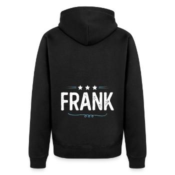 Frank - Unisex Premium Organic Zip Hoodie - black - Back - Nico (187cm)