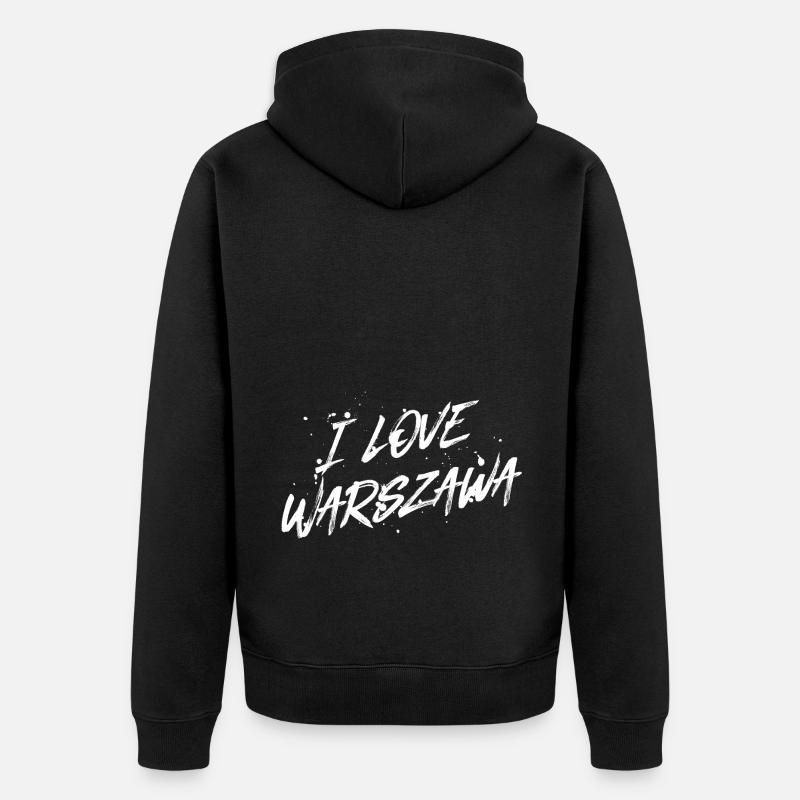 J’aime Varsovie - Veste à capuche bio Premium Unisexe - noir