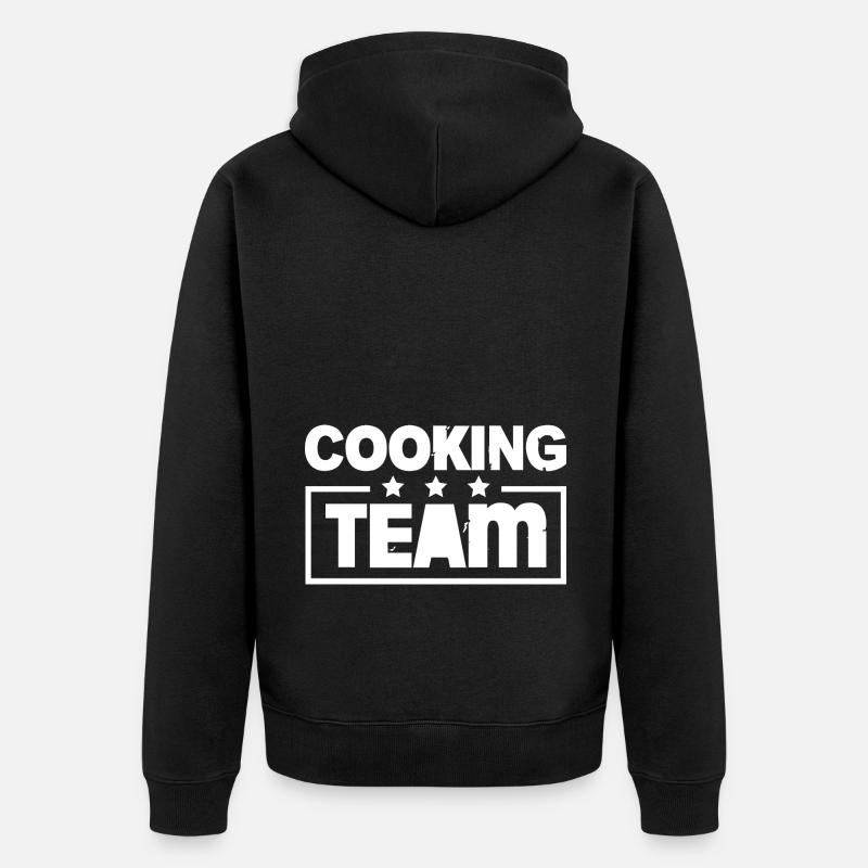 Kochen Team Bunt - Unisex Premium Bio Zip Hoodie - Schwarz