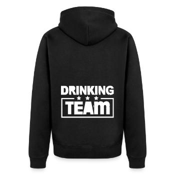 Drinking Team Team Colorful - Unisex Premium Organic Zip Hoodie - black - Back - Nico (187cm)
