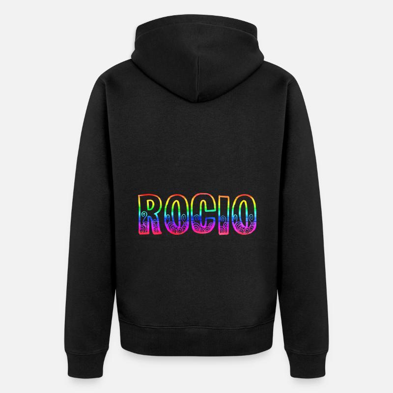 rocio rs regenbogen - Unisex Premium Bio Zip Hoodie - Schwarz