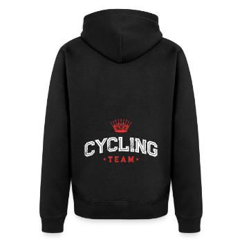 Cycling Team Bike - Unisex Premium Organic Zip Hoodie - black - Back - Nico (187cm)