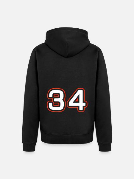 34 Zahl symbol - Unisex Premium Bio Zip Hoodie - Schwarz