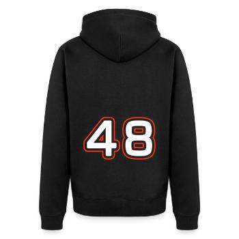 Symbole numérique 48 - Veste à capuche bio Premium Unisexe - noir - Dos - Nico (187cm)
