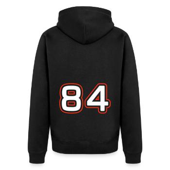 84 number symbol - Unisex Premium Organic Zip Hoodie - black - Back - Nico (187cm)