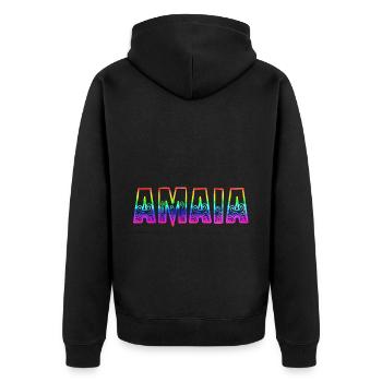 amaia rs arc-en-ciel - Veste à capuche bio Premium Unisexe - noir - Dos - Nico (187cm)