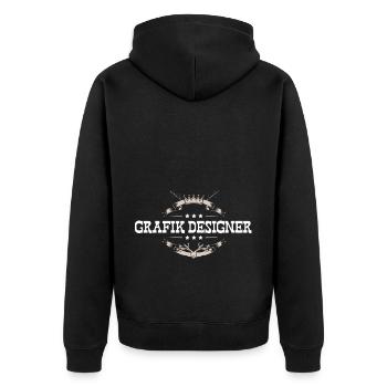 Grafik Designer Beruf - Unisex Premium Bio Zip Hoodie - Schwarz - Hinten - Nico (187cm)