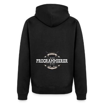 Programmierer Beruf - Unisex Premium Bio Zip Hoodie - Schwarz - Hinten - Nico (187cm)