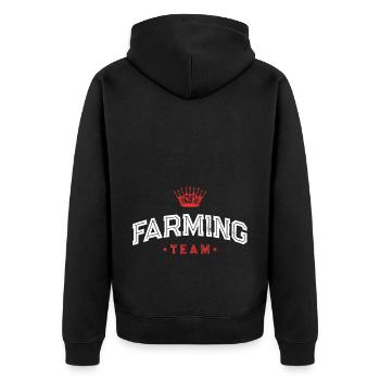 Farming Team - Unisex Premium Bio Zip Hoodie - Schwarz - Hinten - Nico (187cm)
