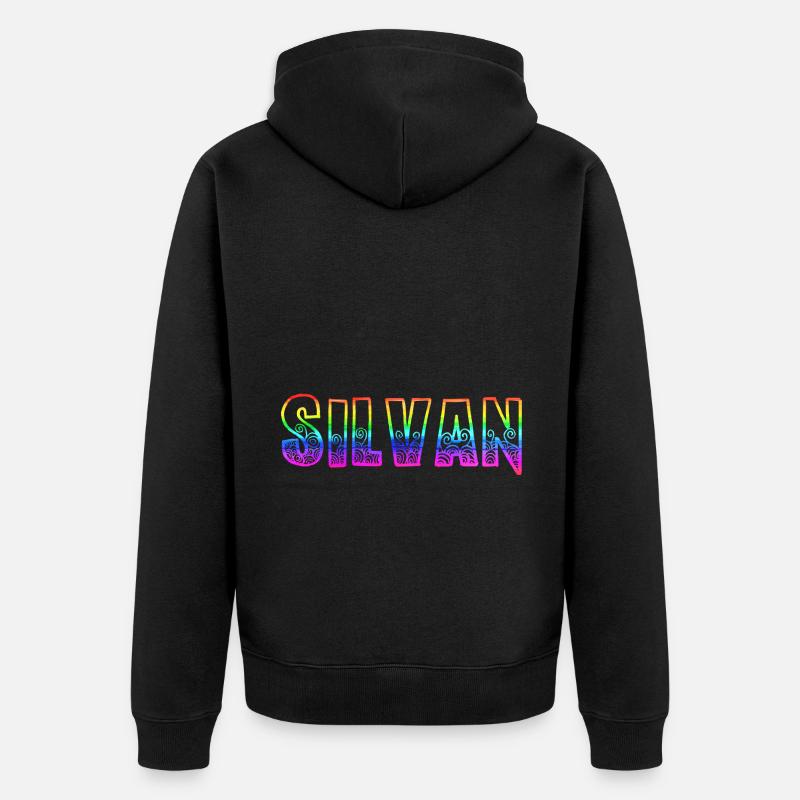 silvan rs regenbogen - Unisex Premium Bio Zip Hoodie - Schwarz
