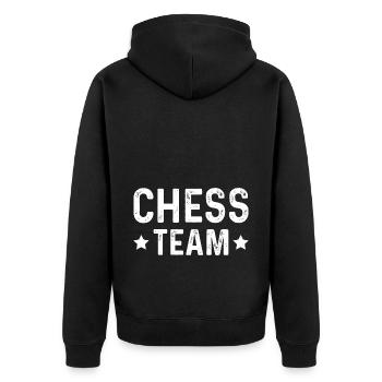Chess Team - Unisex Premium Organic Zip Hoodie - black - Back - Nico (187cm)