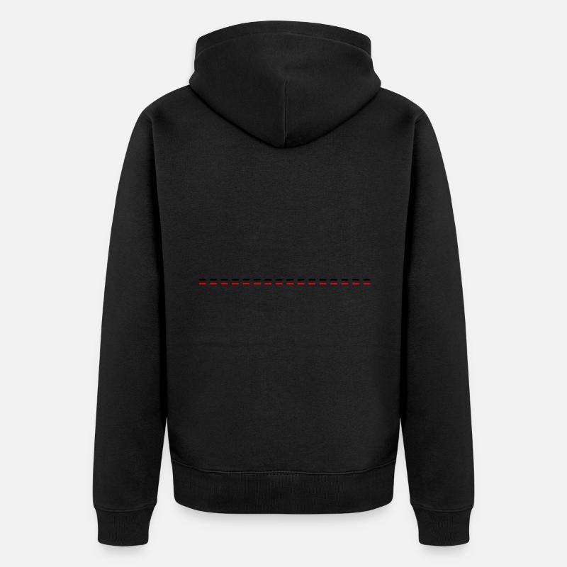 Linie gestrichelt - Unisex Premium Bio Zip Hoodie - Schwarz