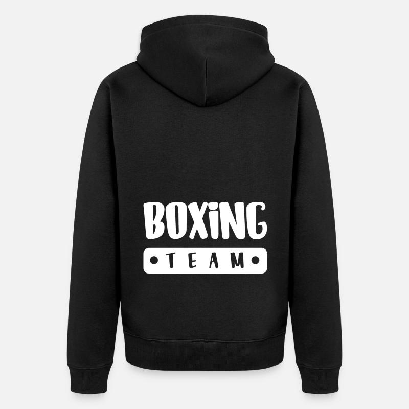 Boxing Team - Unisex Premium Bio Zip Hoodie - Schwarz