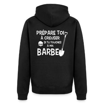 Cadeau pour barbu qui aime sa barbe - Veste à capuche bio Premium Unisexe - noir - Dos - Nico (187cm)
