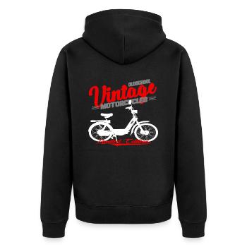 Cyclomoteur Mobylette Cult Bike Vintage - Veste à capuche bio Premium Unisexe - noir - Dos - Nico (187cm)