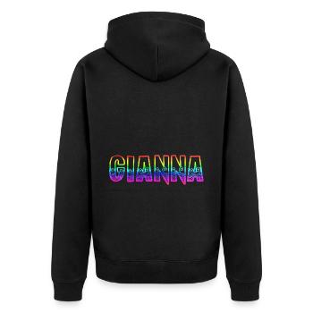 gianna rs rainbow - Unisex Premium Organic Zip Hoodie - black - Back - Nico (187cm)