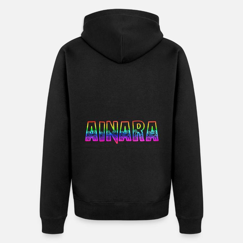 ainara rs rainbow - Unisex Premium Organic Zip Hoodie - black