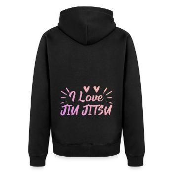 J’adore le Jiu Jitsu - Veste à capuche bio Premium Unisexe - noir - Dos - Nico (187cm)