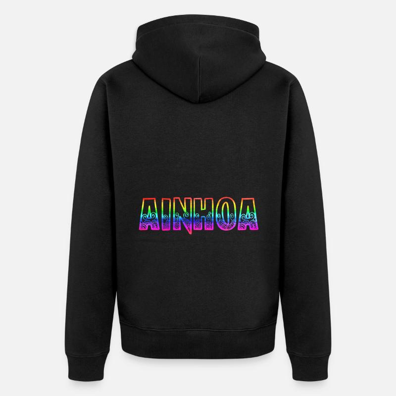 ainhoa rs regenbogen - Unisex Premium Bio Zip Hoodie - Schwarz