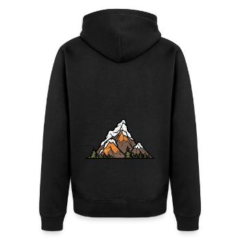 Berge Natur - Unisex Premium Bio Zip Hoodie - Schwarz - Hinten - Nico (187cm)