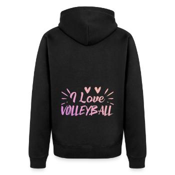 J’adore le volleyball - Veste à capuche bio Premium Unisexe - noir - Dos - Nico (187cm)