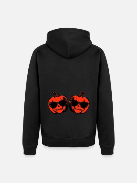 Halloween pumpkin icon - Unisex Premium Organic Zip Hoodie - black