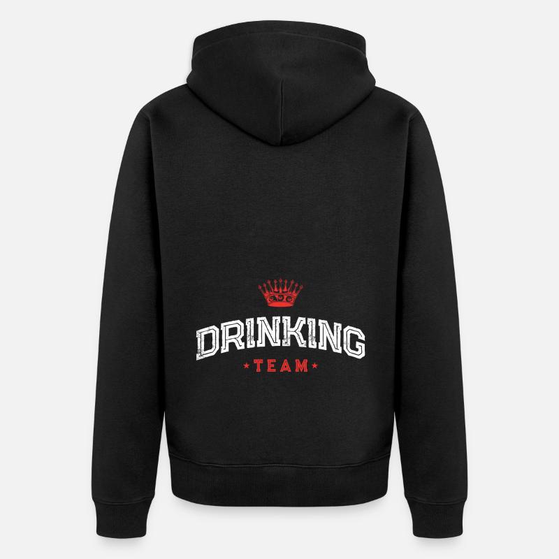 Drinking Team Spruch - Unisex Premium Bio Zip Hoodie - Schwarz