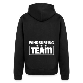 Windsurfing Team Bunt - Unisex Premium Organic Zip Hoodie - black - Back - Nico (187cm)