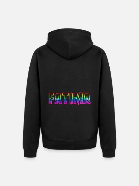 Fatima RS Rainbow - Unisex Premium Organic Zip Hoodie - black