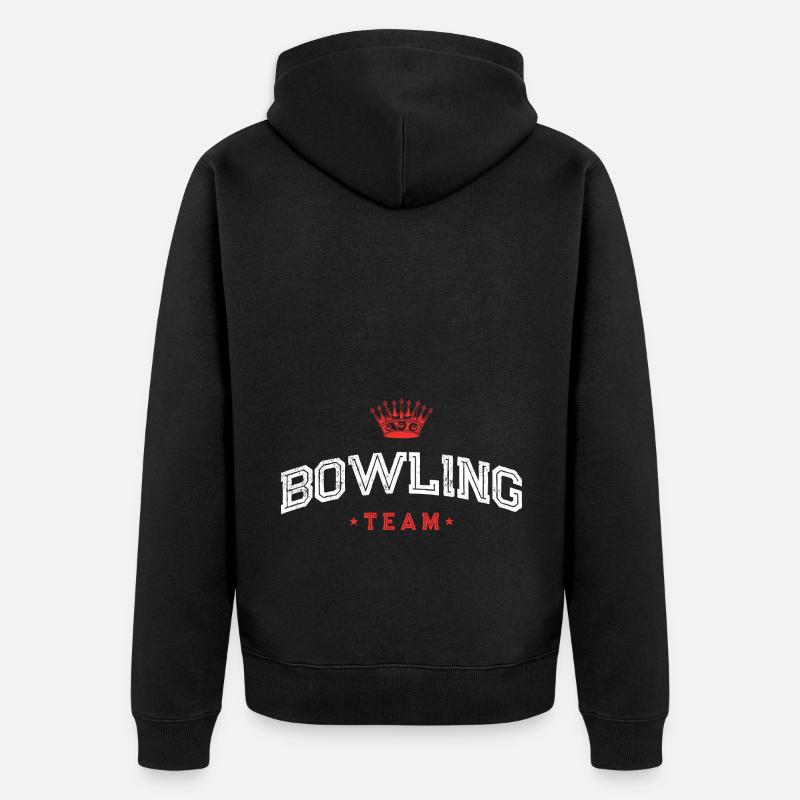 Bowling Team - Unisex Premium Bio Zip Hoodie - Schwarz