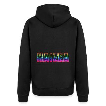 Haizea RS Rainbow - Unisex Premium Organic Zip Hoodie - black - Back - Nico (187cm)