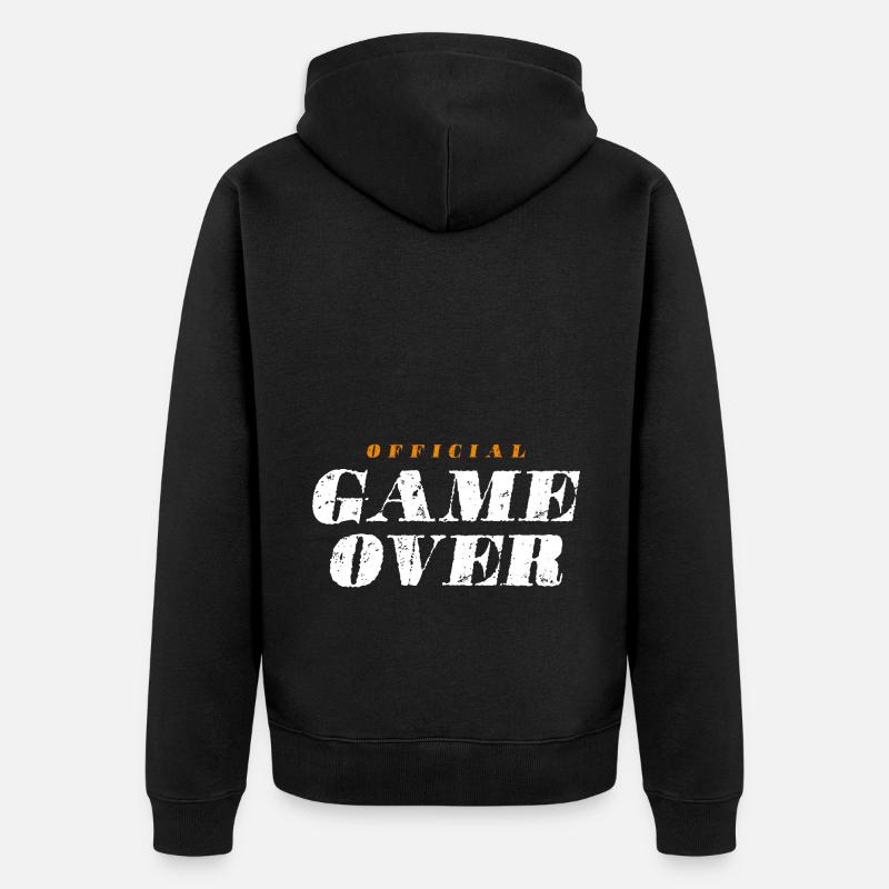 Citation Game Over - Veste à capuche bio Premium Unisexe - noir