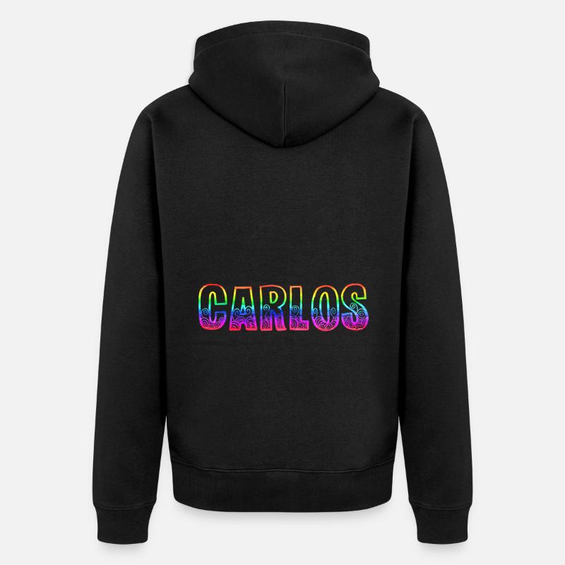 Carlos RS Arc-en-ciel - Veste à capuche bio Premium Unisexe - noir