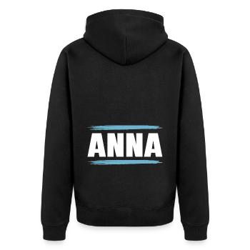 Anna - Unisex Premium Bio Zip Hoodie - Schwarz - Hinten - Nico (187cm)