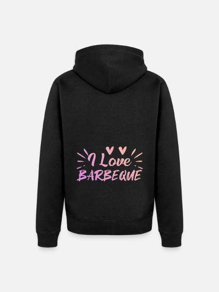 Ich liebe Barbeque - Unisex Premium Bio Zip Hoodie - Schwarz