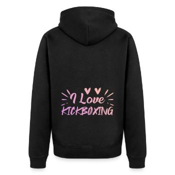 I love kick boxing - Unisex Premium Organic Zip Hoodie - black - Back - Nico (187cm)
