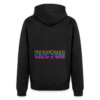 Hector RS Arc-en-ciel - Veste à capuche bio Premium Unisexe - noir - Dos - Nico (187cm)