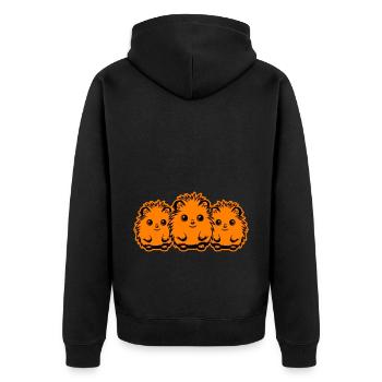 Igel Niedlich Süß Baby - Unisex Premium Bio Zip Hoodie - Schwarz - Hinten - Nico (187cm)