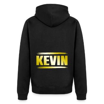 Kevin - Unisex Premium Bio Zip Hoodie - Schwarz - Hinten - Nico (187cm)