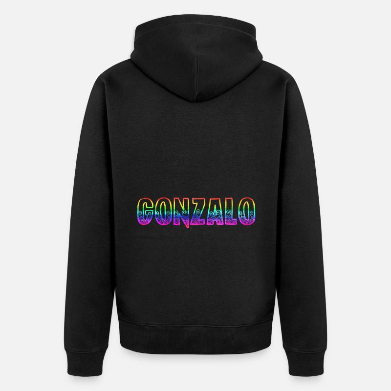 Gonzalo RS Arc-en-ciel - Veste à capuche bio Premium Unisexe - noir