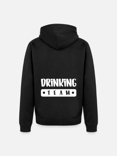 Drinking Team - Unisex Premium Organic Zip Hoodie - black